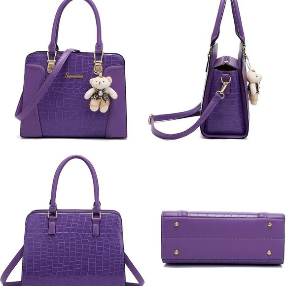 Women's Fashion Handbags Tote Bags Shoulder Bag Top Handle Satchel Purse Set 4pc - Picture 2 of 4